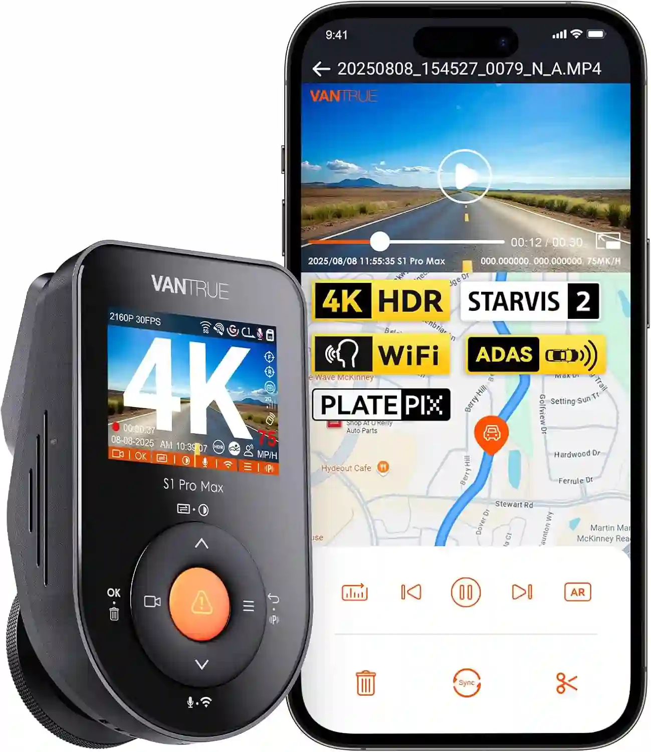 Vantrue S1 Pro Max AI dash cam